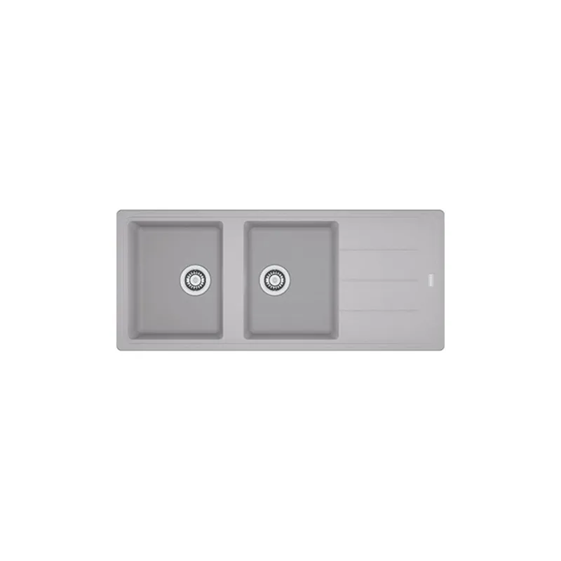 Evier à encastrer 2 cuves 1 égouttoir Franke Basis - Platinium