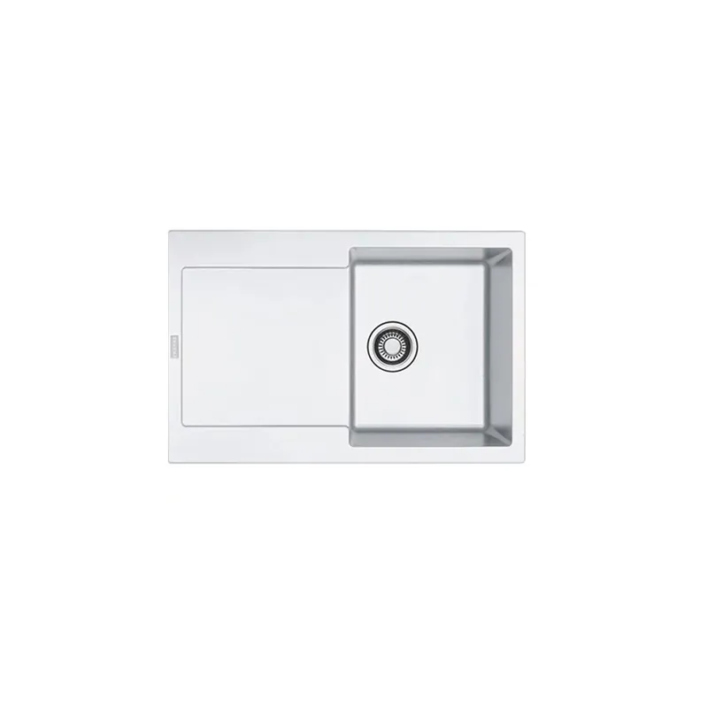 Evier à encastrer 1 bac FRANKE Maris Fragranit avec vidage manuel 78 x 50 cm Blanc artic