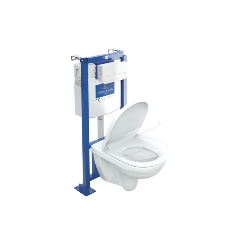 Pack WC suspendu sans bride VILLEROY ET BOCH O.novo + bâti support + plaque blanche