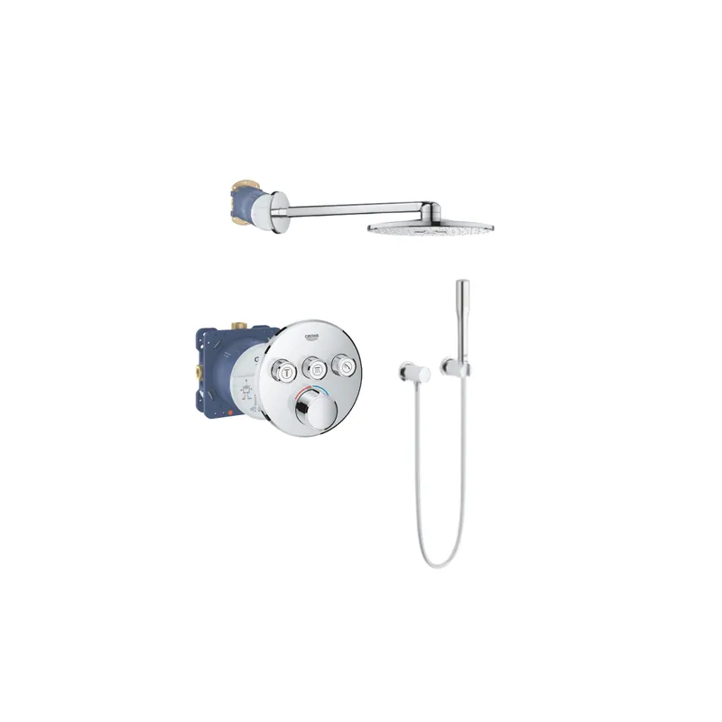 Colonne de douche encastrable Grohe Grohtherm SmartControl - Façade ronde