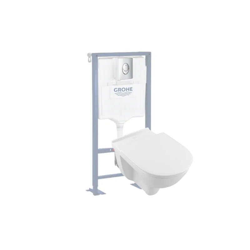 Pack WC suspendu sans bride PMR VILLEROY & BOCH O.novo vita + bâti support GROHE + plaque
