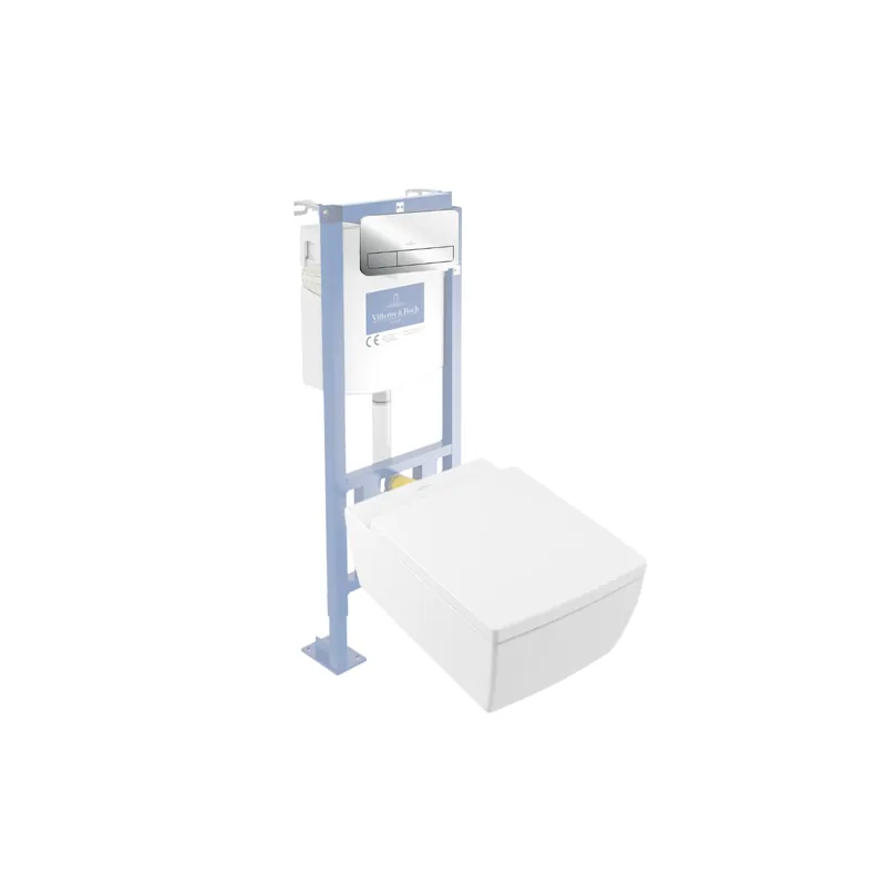 Pack WC suspendu sans bride VILLEROY & BOCH Memento 2.0 + bâti support + plaque