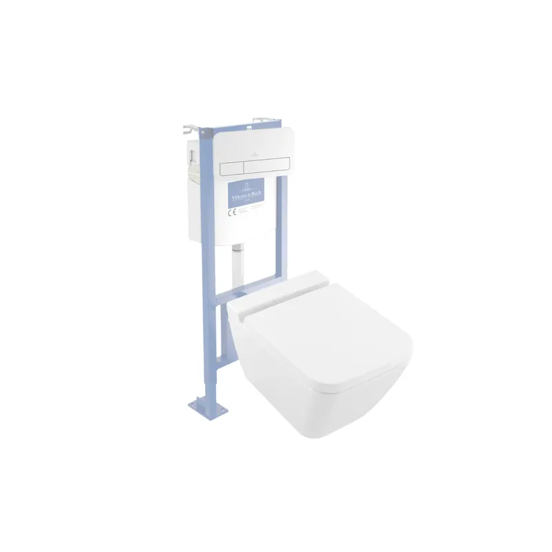 Pack WC suspendu sans bride VILLEROY ET BOCH Finion + bâti support + plaque