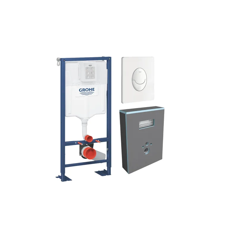 Bâti-support autoportant GROHE Solido avec plaque déclenchement + Habillage Wedi I-Board avec ou sans revêtement Top