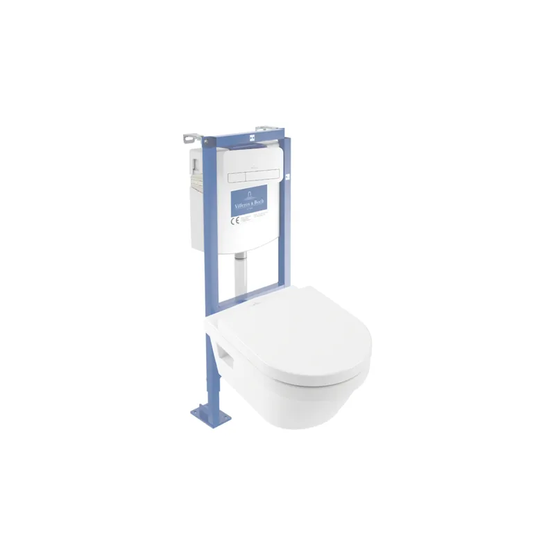 Pack WC suspendu sans bride VILLEROY ET BOCH Architectura Directflush + bâti support + plaque