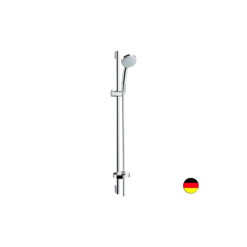 Ensemble de Douche Croma 100 Vario 4 jets avec Barre de Douche 90cm et Flexible de Douche 1,6m et Porte-savon Hansgrohe
