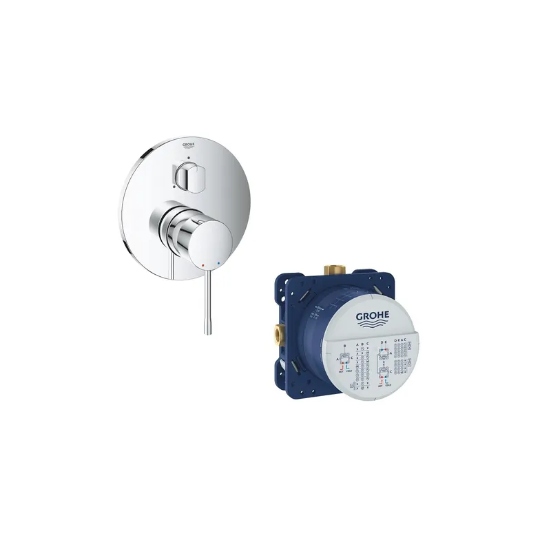 Façade robinet encastré mécanique 3 sorties GROHE Essence + corps