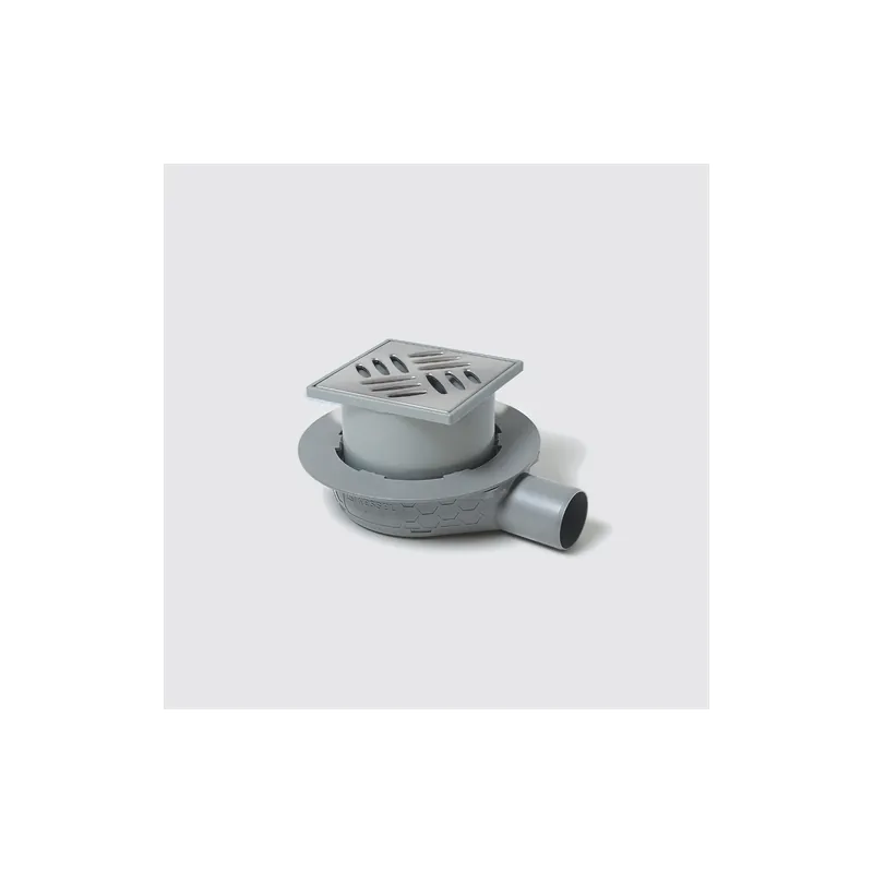Bonde de douche sortie horizontale ultra plat 54 KESSEL avec grille et membrane d‘étancheité