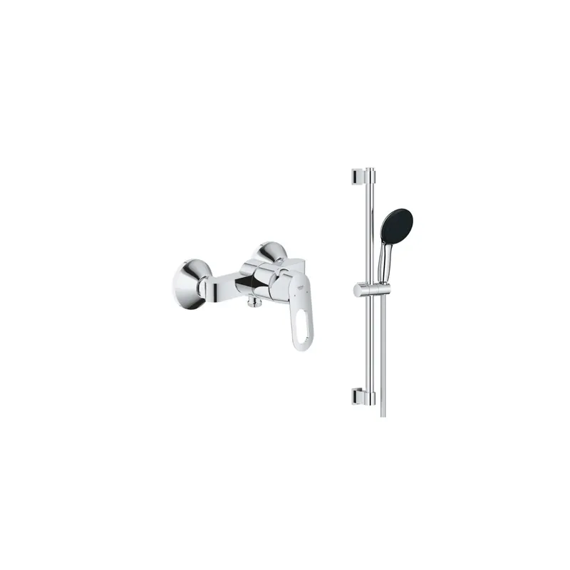 Ensemble de douche mécanique avec douchette Grohe Vitalio Start et barre de douche