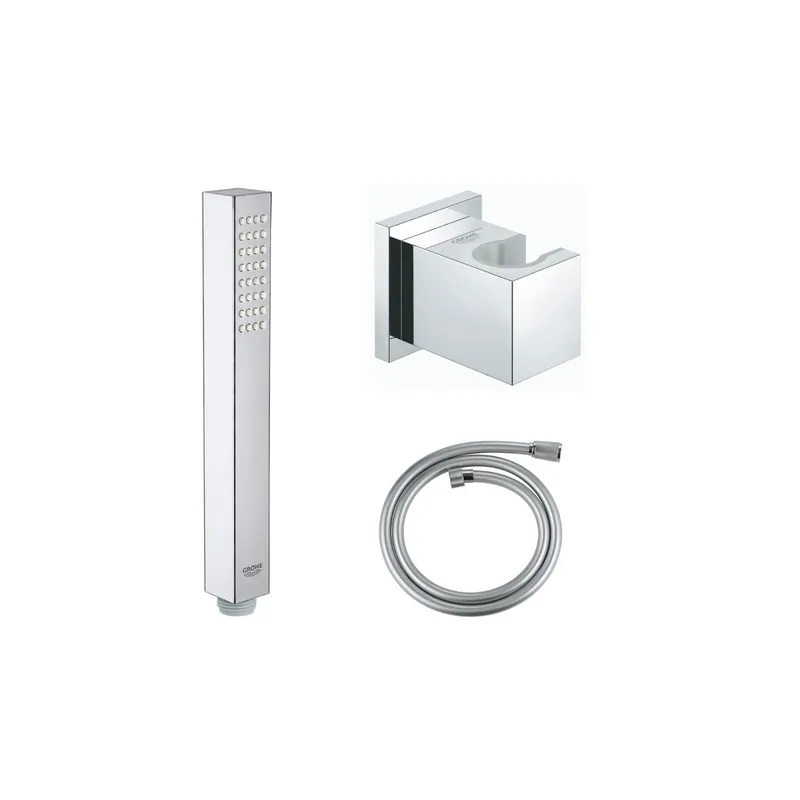 Pommeau de douche GROHE Euphoria Cube Stick avec support mural + flexible douche SilverFlex