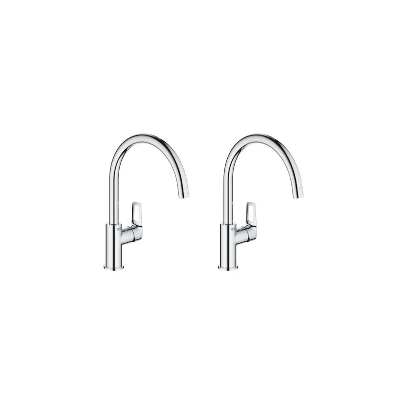 Lot de 2 mitigeurs cuisine GROHE Bauloop chromé