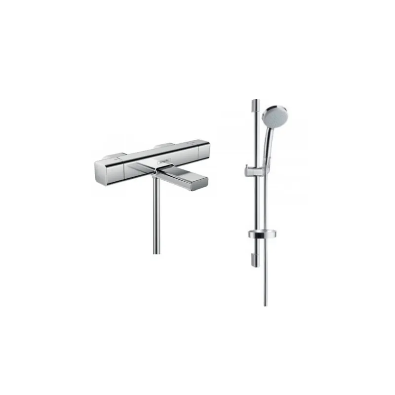 Ensemble douche HANSGROHE Croma 100 + Mitigeur thermostatique bain douche Ecostat E