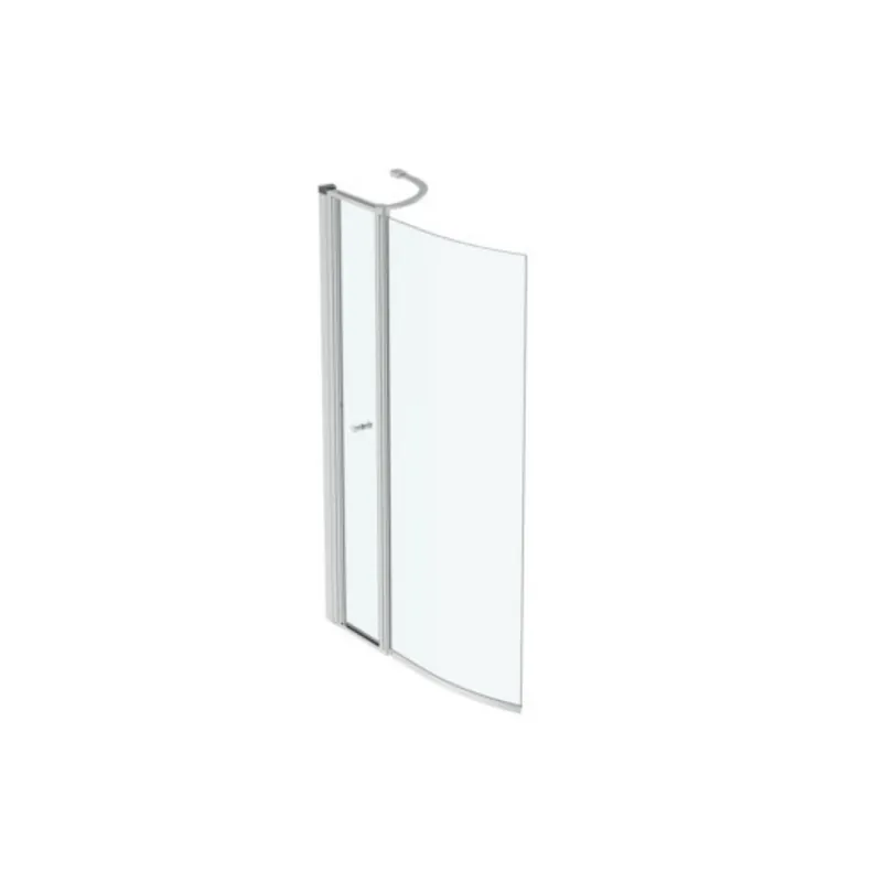 Pare bain Ideal Standard asymétrique courbé avec volet mobile Connect Air profilé chromé