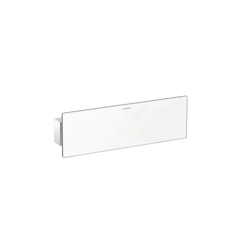 Support pommeau de douche avec raccordement HANSGROHE Fixfit avec tablette 30 cm blanc et chromé