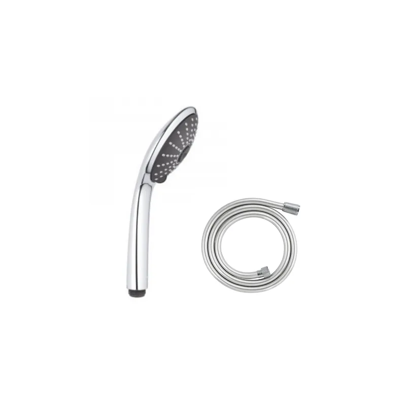 Flexible de douche GROHE Twistfree VitalioFlex Silver 1500 chromé + Douchette 3 jets GROHE Vitalio Joy 110 Massage chromé