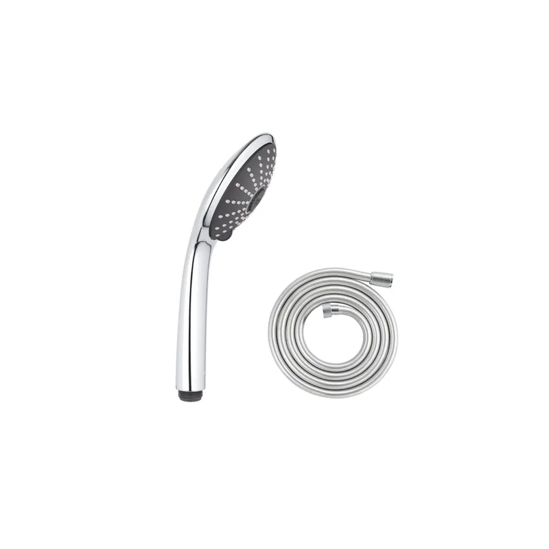 Flexible de douche GROHE Twistfree VitalioFlex Silver 2000 chromé + Douchette 3 jets GROHE Vitalio Joy 110 Massage chromé