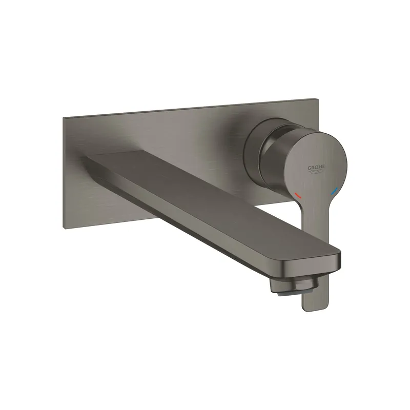 Facade Mitigeur mural Grohe LINEARE monocommande 2 trous lavaboTaille L Hard Graphite Brossé