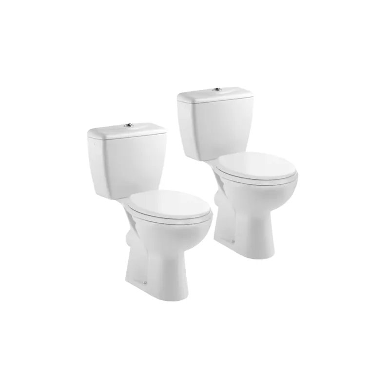 Lot de 2 WC à poser sortie horizontale JACOB DELAFON Eolia avec abattant