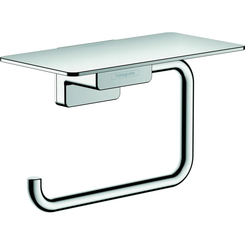 Porte-papier WC avec tablette chromé Hansgrohe AddStoris