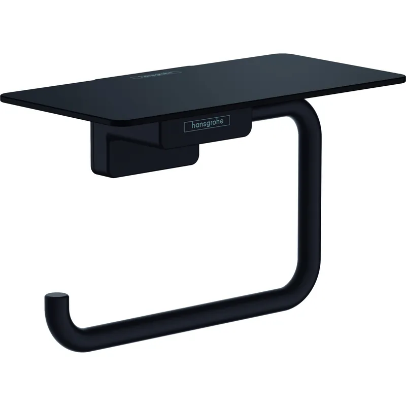 Porte-papier WC avec tablette noir mat Hansgrohe AddStoris