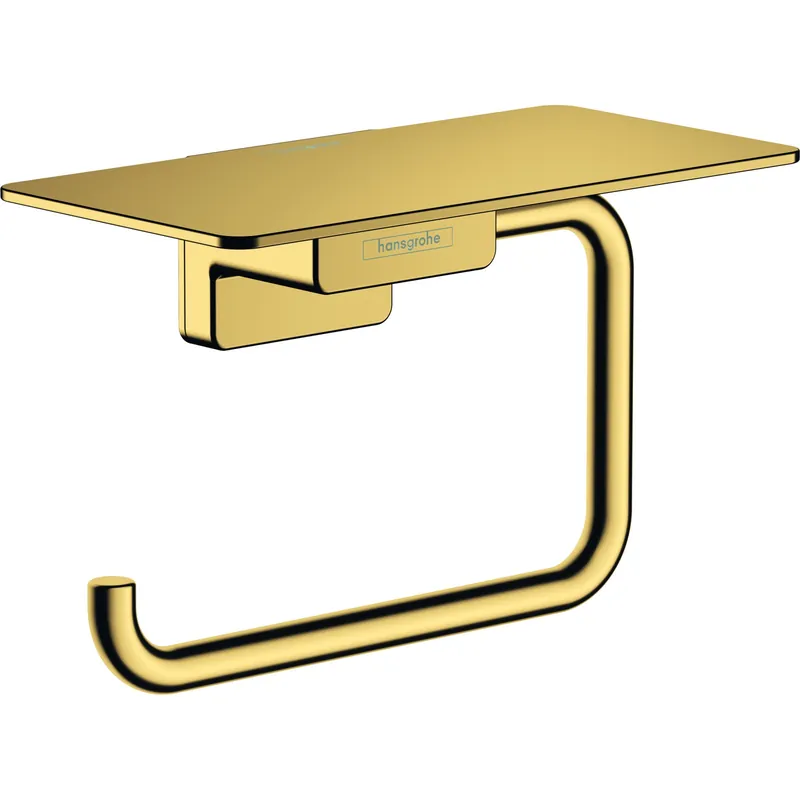 Porte-papier WC avec tablette aspect doré poli Hansgrohe AddStoris