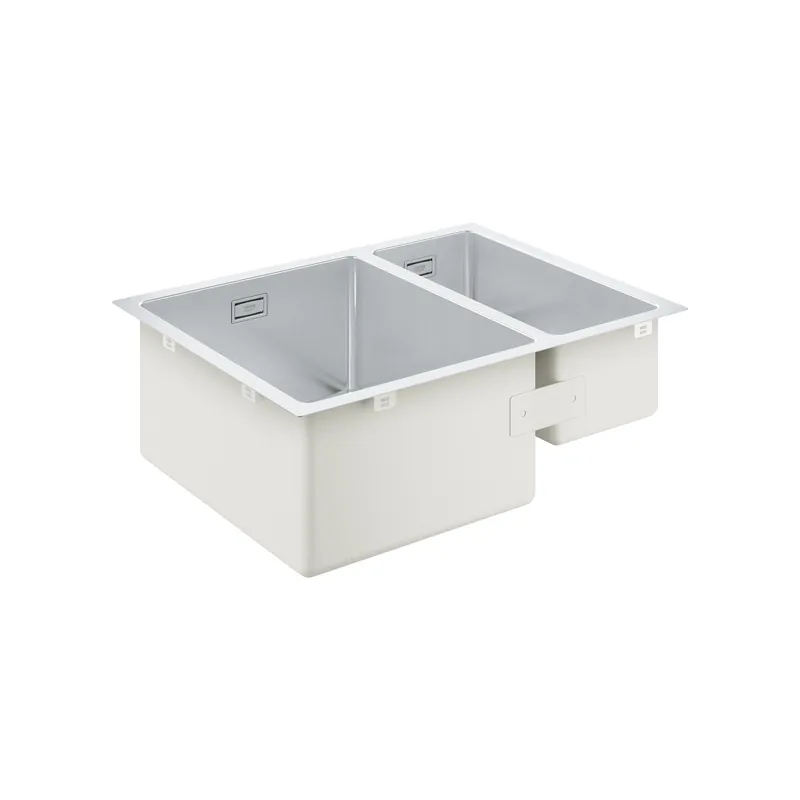 Evier à encastrer 1 bac et demi GROHE K700U acier inoxydable