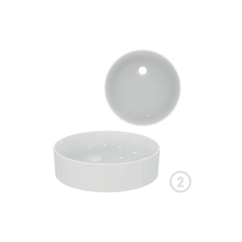 Vasque à poser ronde Ideal Standard Conca 45 cm blanche + Vasque à poser ronde Ideal Standard Conca 45 cm blanche