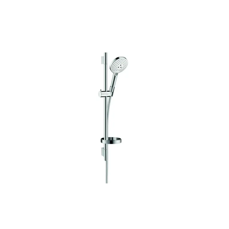 Pommeau de douche HANSGROHE Raindance Select S 120 3 jets barre 65 cm et porte-savon blanc/chromé
