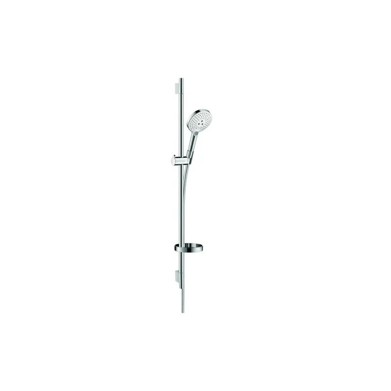 Pommeau de douche HANSGROHE Raindance Select S 120 3 jets barre 90 cm et porte-savon blanc/chromé