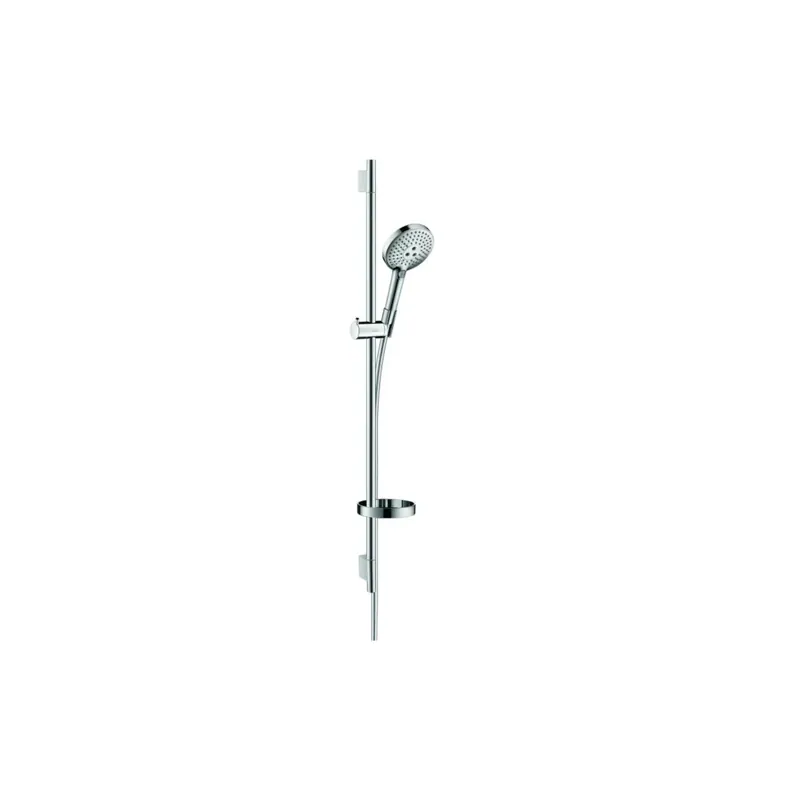 Pommeau de douche HANSGROHE Raindance Select S 120 EcoSmart 3 jets barre 90 cm et porte-savon blanc/chromé