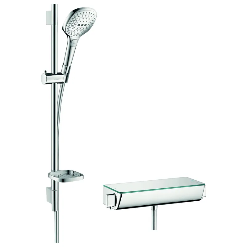 Combi douche HANSGROHE Raindance Select E 120 3 jets avec barre 65 cm Ecostat Select blanc chromé