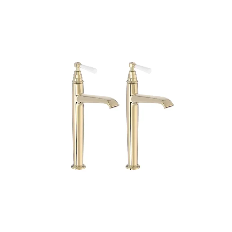 Lot de 2 mitigeurs lavabo haut JACOB DELAFON Cléo 1889 or beige