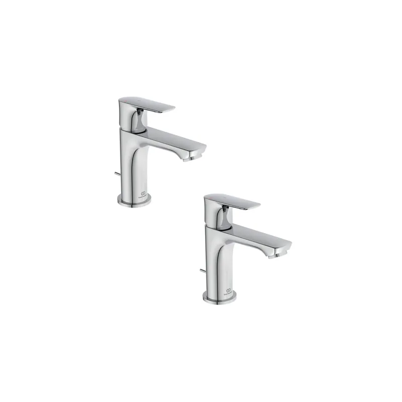 Lot de 2 mitigeurs lavabo Ideal Standard Connect Air avec tirette et vidage chromé