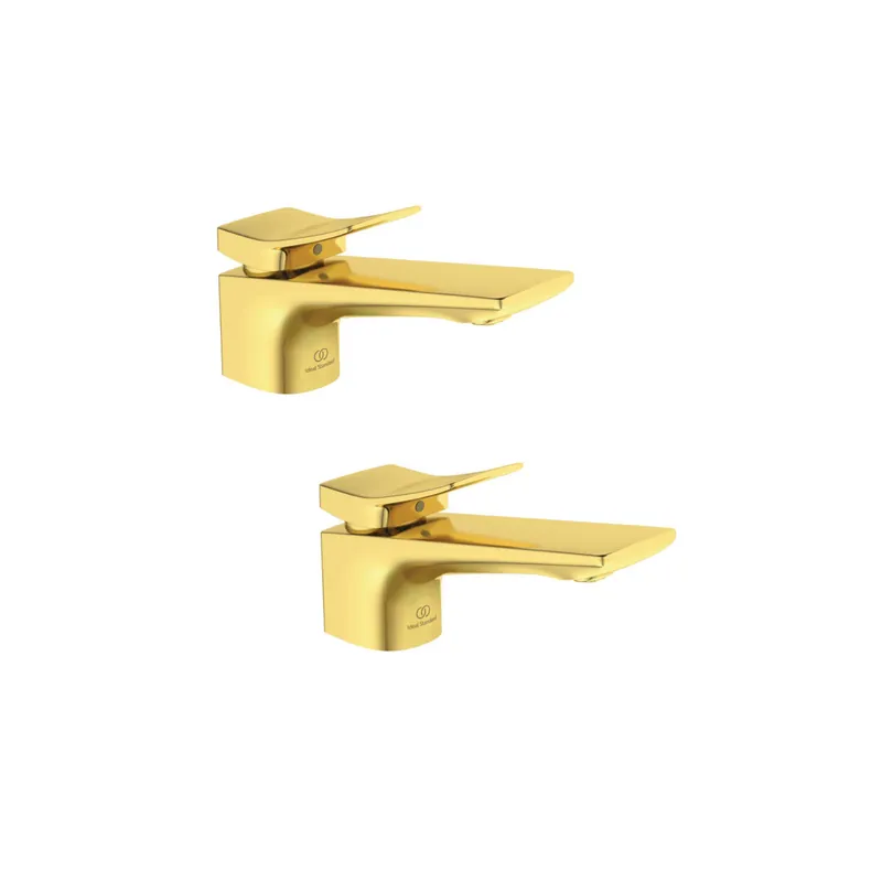 Lot de 2 mitigeurs lavabo avec tirette et vidage IDEAL STANDARD Conca or