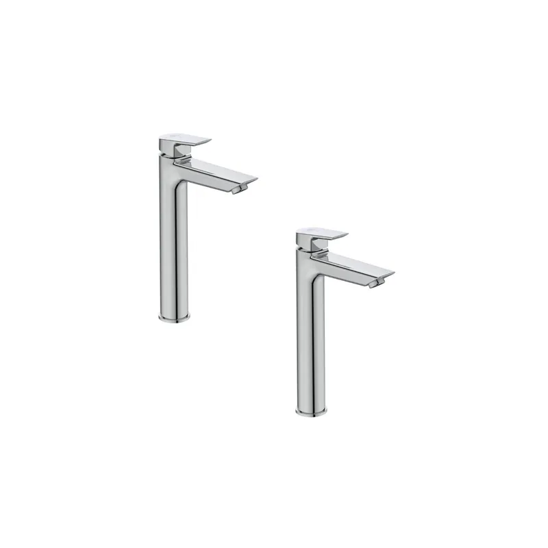 Lot de 2 mitigeurs lavabo réhaussé Ideal Standard Tesi sans tirette ni vidage chromé