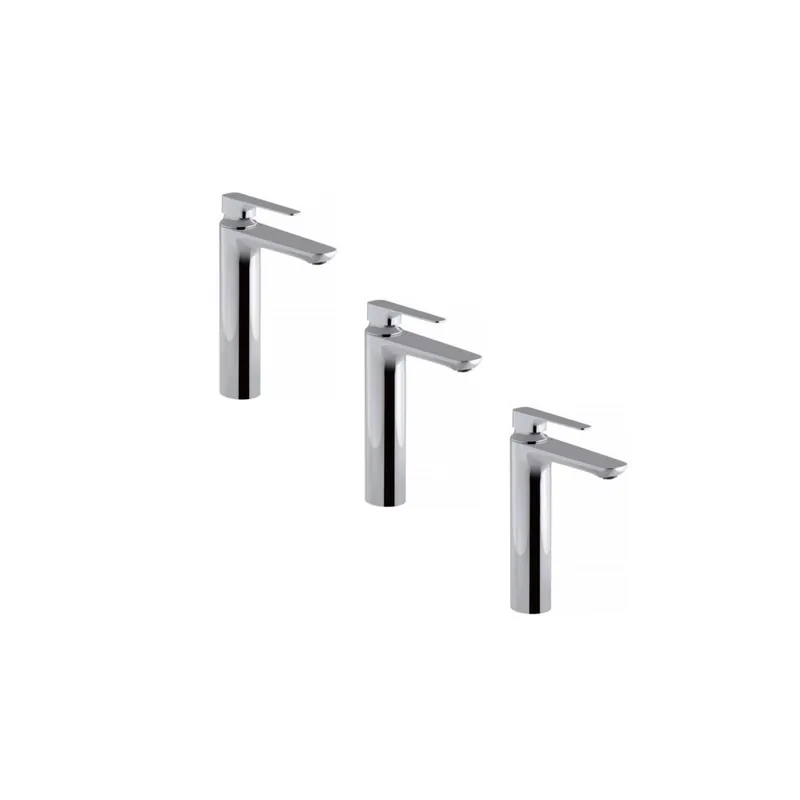 Lot de 3 mitigeurs lavabo haut JACOB DELAFON Aleo+ avec vidage chromés