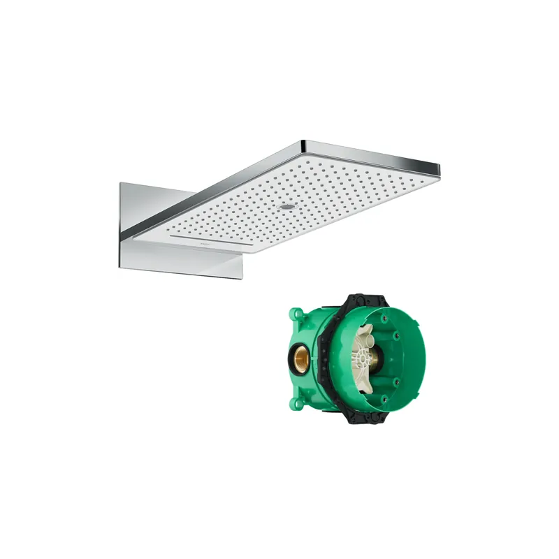 Douche de tête HANSGROHE Rainmaker Select 580 3 jets blanc/chromé + Corps encastré universel Ibox