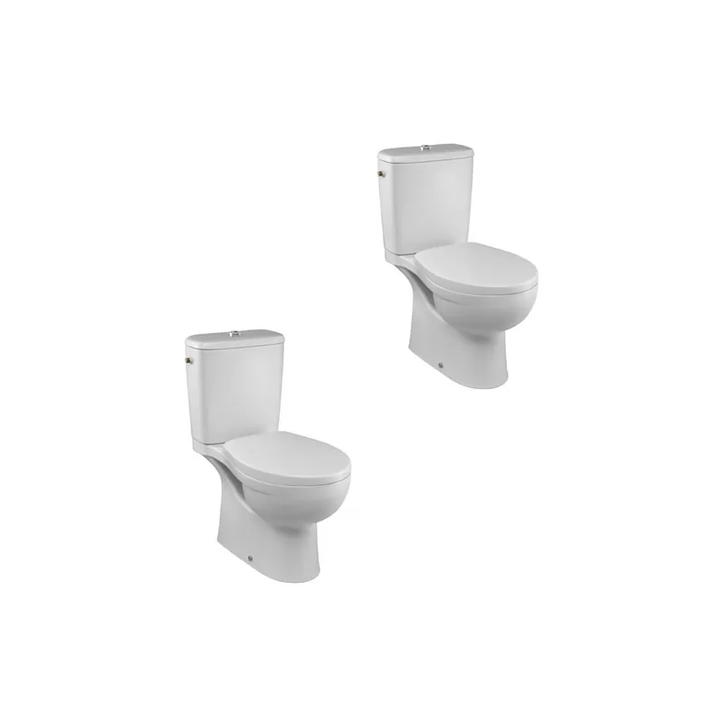 Lot de 2 WC à poser sans bride sortie horizontale JACOB DELAFON Patio avec abattant