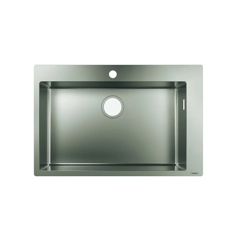 Evier à encastrer 1 bac HANSGROHE S71 660 sans vidage inox