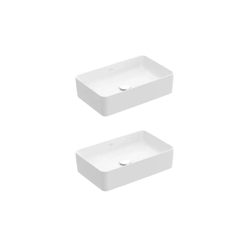 Lot de deux vasques à poser rectangles VILLEROY ET BOCH Collaro