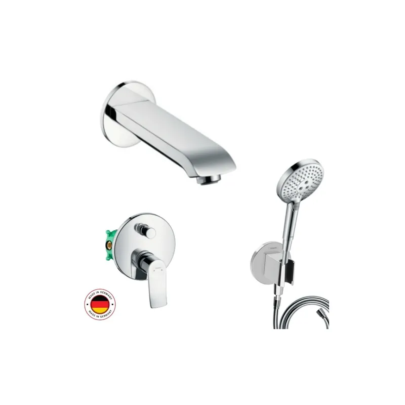 Ensemble robinet bain encastré HANSGROHE Metris chromé