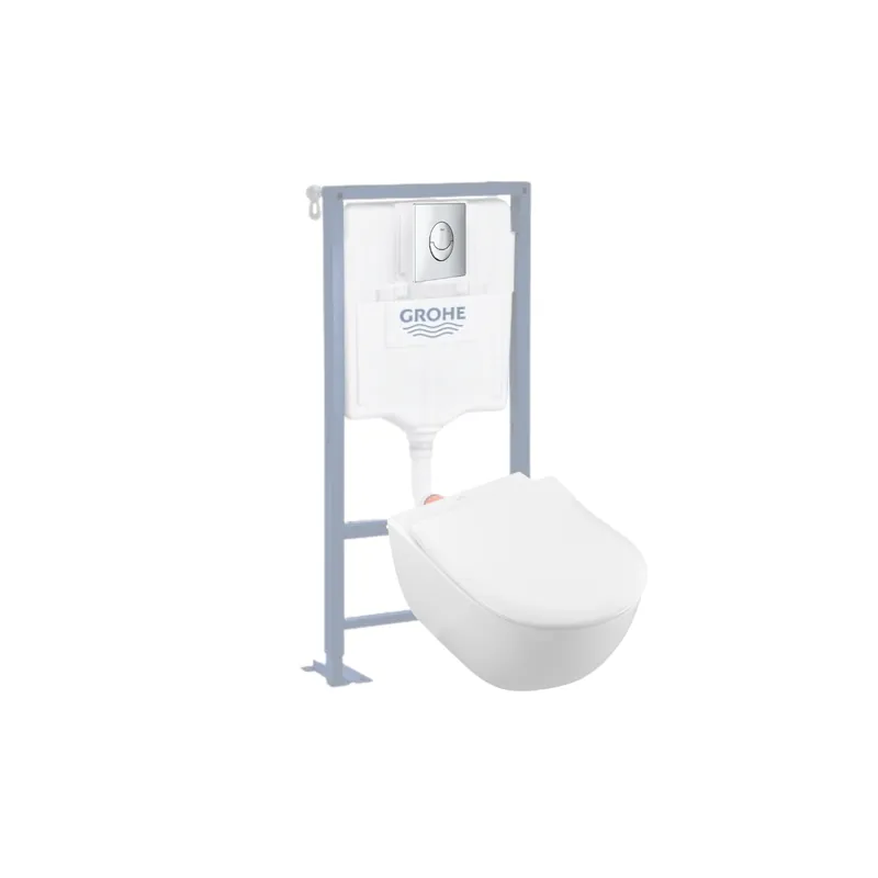 Pack WC suspendu sans bride VILLEROY ET BOCH Subway 2.0 + bâti support GROHE + plaque