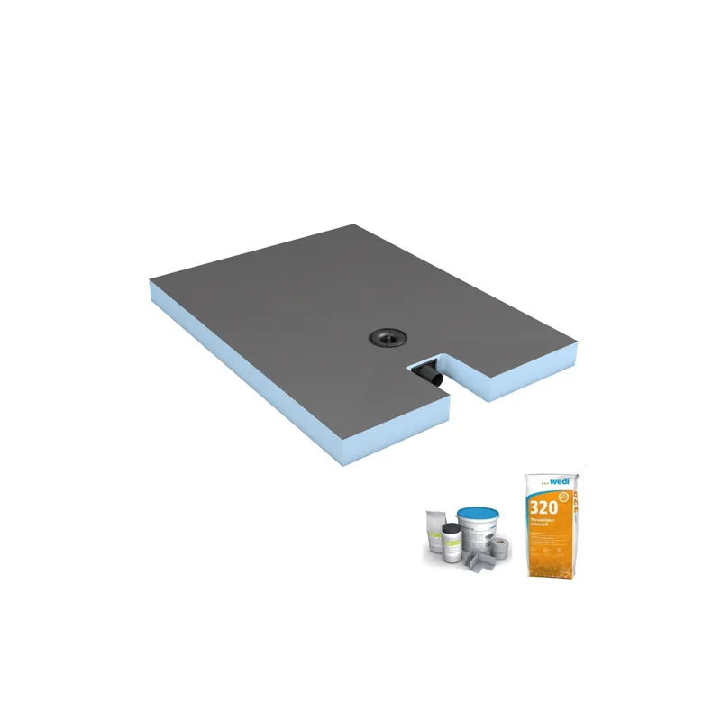 Pack receveur de douche à carreler WEDI Fundo Plano avec bonde intégrée