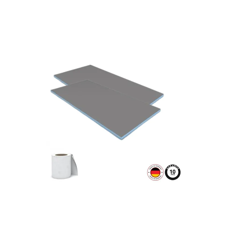 Lot de 2 panneaux de construction WEDI + bande d‘armature 125 x 60 cm