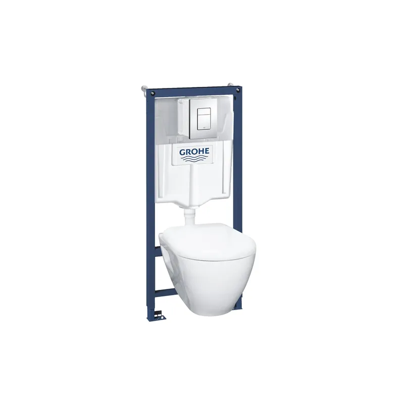 Pack WC suspendu compact SEREL + bâti support GROHE + plaque