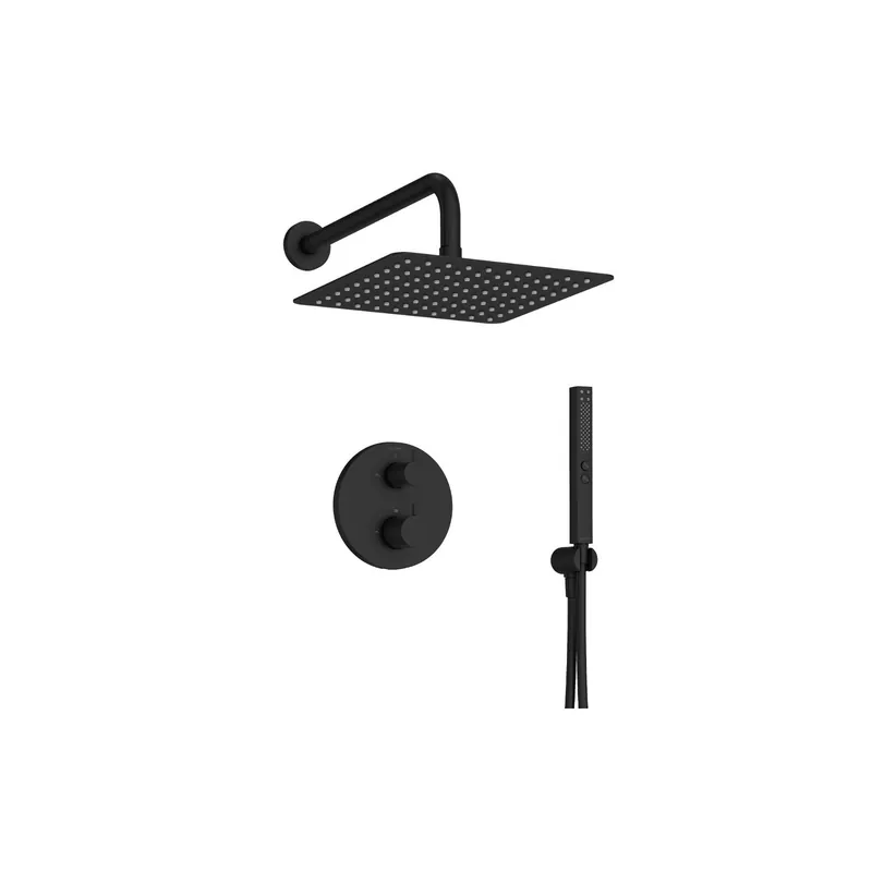 Colonne de douche encastrée thermostatique JACOB DELAFON Metro carré noir mat