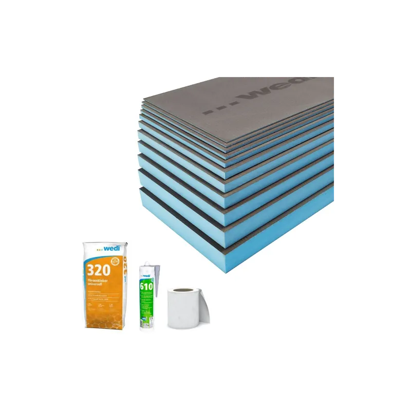 Pack panneaux de construction à carreler WEDI 125 x 60 cm accessoire et épaisseur au choix