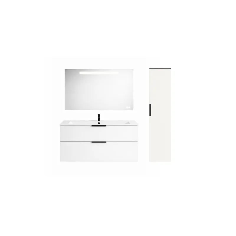 Pack meuble vasque BURGBAD Olena + miroir + colonne