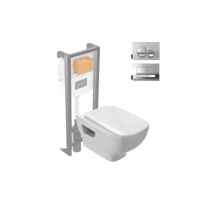 Pack WC suspendu sans bride JACOB DELAFON Struktura + bâti support + plaque