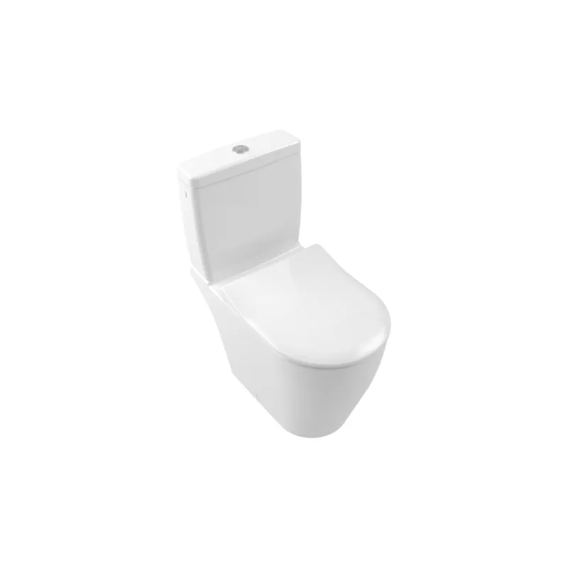 WC à poser compact sans bride sortie horizontale VILLEROY ET BOCH Avento avec abattant frein de chute et SlimSeat